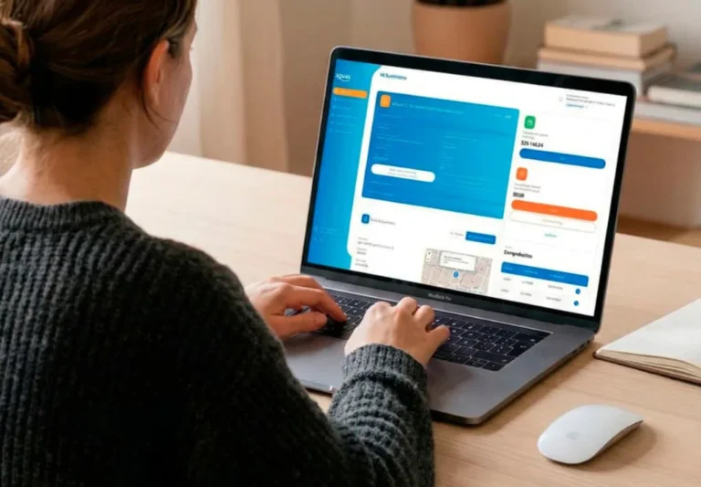 Captura de pantalla del nuevo portal web de Aguas Santafesinas mostrando la Oficina Virtual.