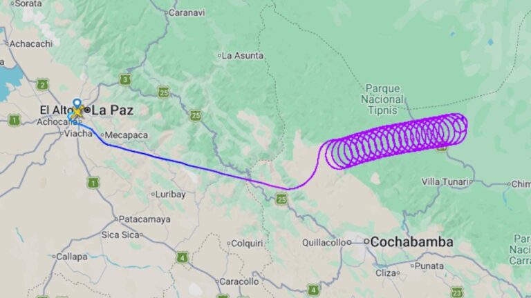 Restos de una avioneta Cessna Citation en medio de la selva boliviana tras el accidente.