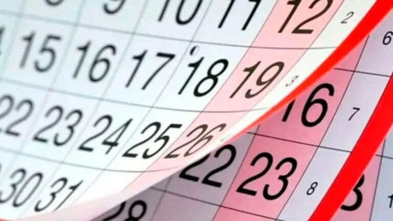 Calendario marcando los días feriados del año 2026 en Argentina