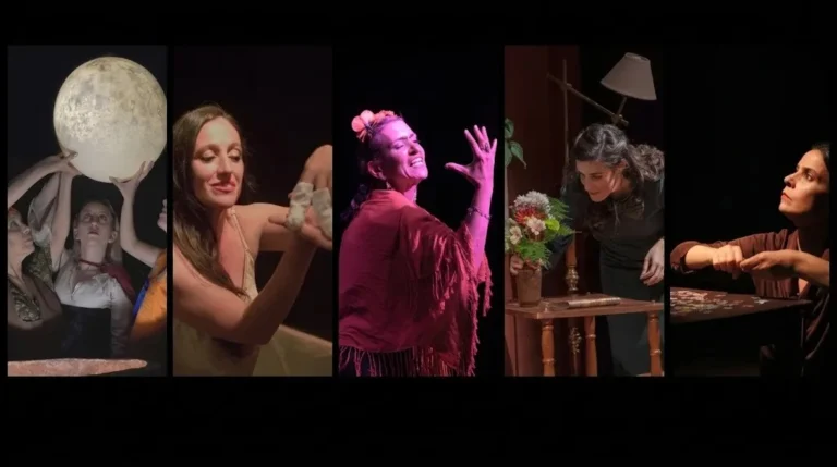 Cartel del ciclo Escenarias con cinco obras de teatro de mujeres en Rosario