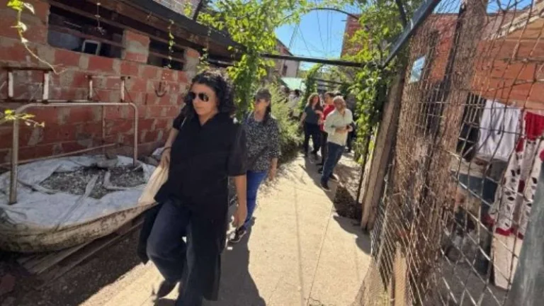 Recorrida de organismos internacionales por pasillos de barrio Moreno en Rosario con infraestructura verde