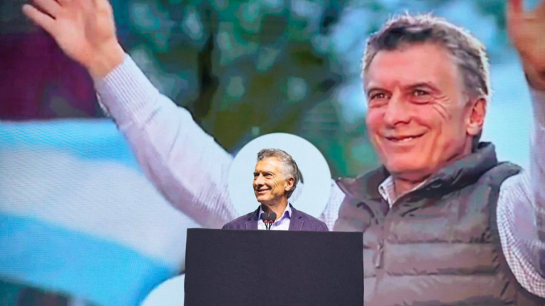Mauricio Macri durante un acto del PRO en Olivos