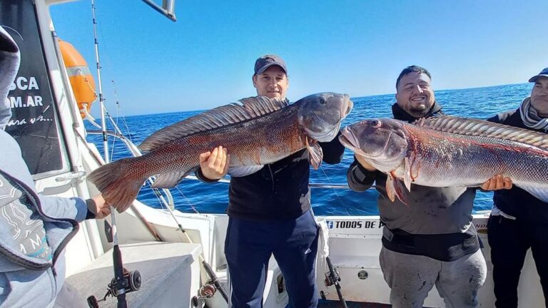 Embarcación de pesca deportiva en el mar con pescadores a bordo