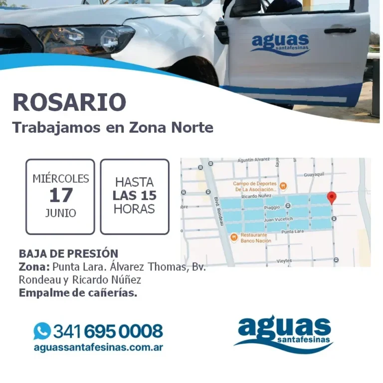 Trabajos de Aguas Santafesinas en zona norte de Rosario