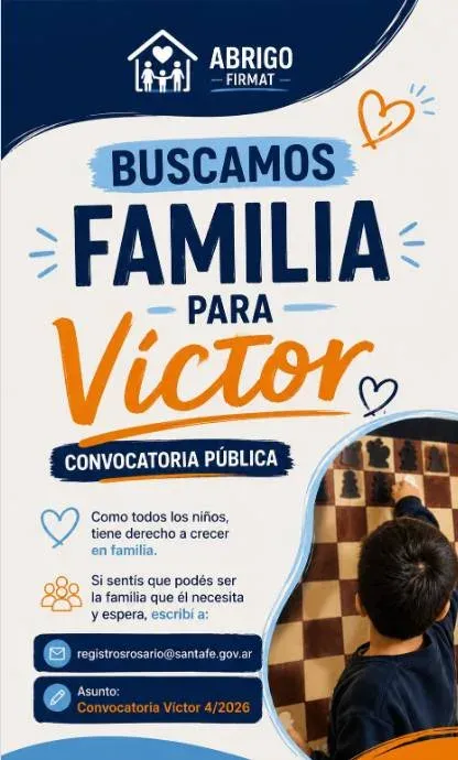 Víctor, niño de 10 años, en convocatoria de adopción en Santa Fe