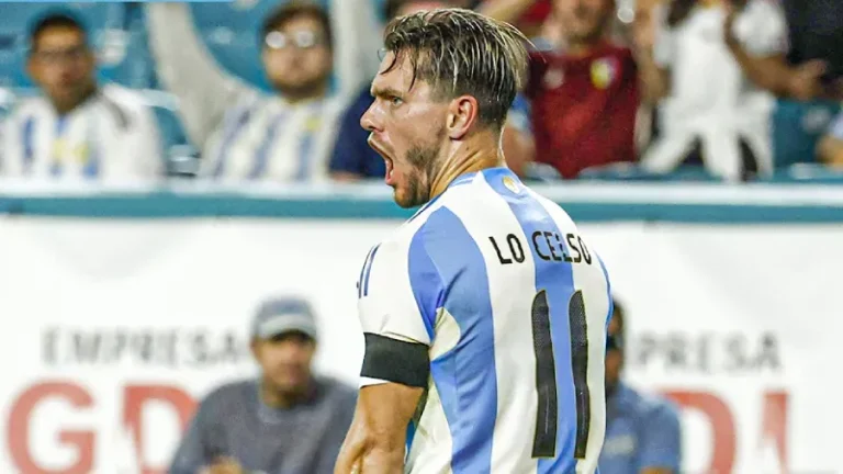 Giovanni Lo Celso durante un entrenamiento de la selección argentina