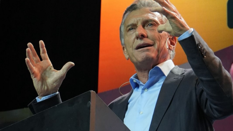 Mauricio Macri durante un acto político en Santa Fe