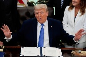 Presidente de Estados Unidos Donald Trump durante un anuncio oficial
